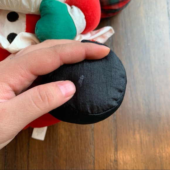 1993 Gibson Greetings Plush 11” Santa Claus Puffy Nylon Christmas Plaid Bag - Picture 8 of 9